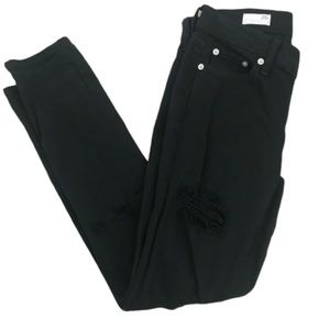 Gap 1969 girlfriend jeans black distressed 25